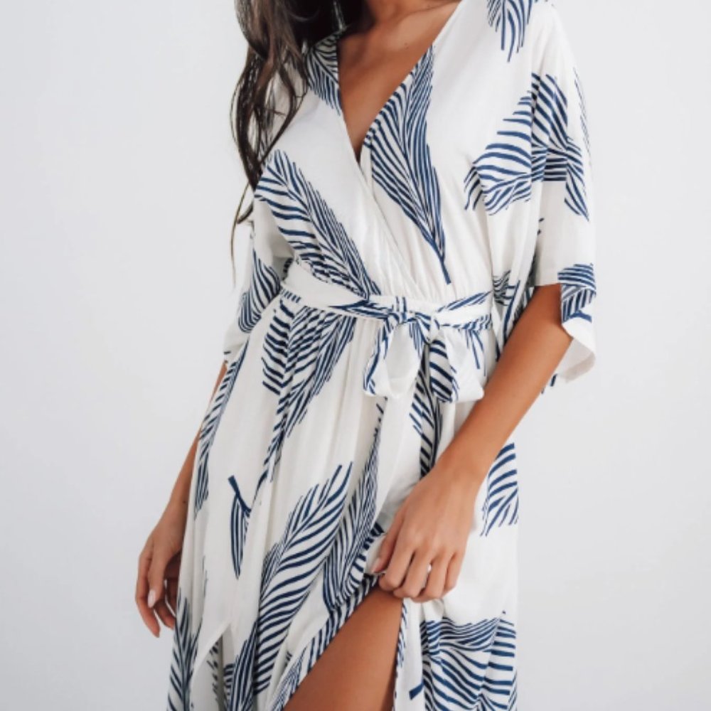 Baltic Born Corinth Maxi Dress, S, Navy and White, Summer Sundress